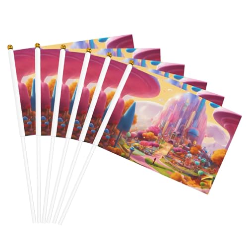 Candy Land Print Convenience Handheld Flags Portable Flag Decor Weddings Anniversaries Holidays von WOmeng