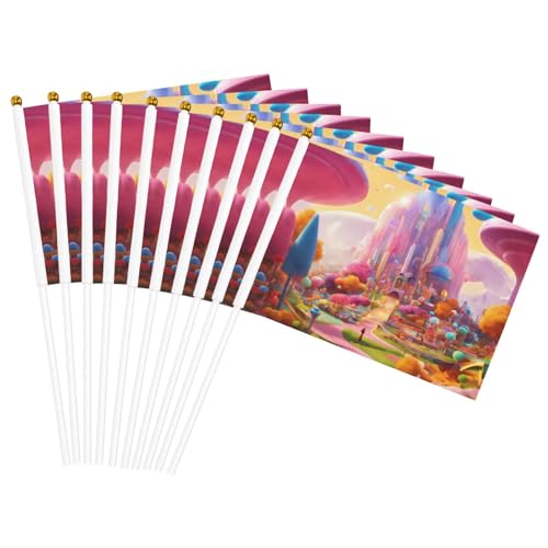 Candy Land Print Convenience Handheld Flags Portable Flag Decor Weddings Anniversaries Holidays von WOmeng