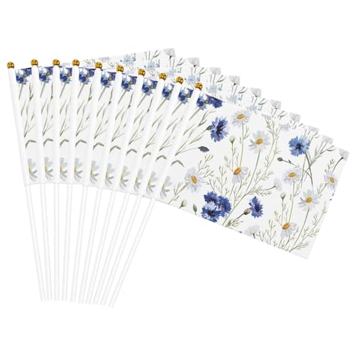 Handflaggen mit Blumen und Kornblumen, Gänseblümchen, tragbar, Dekoration, Hochzeiten, Jubiläen, Feiertage Handflaggen mit Blumen und Kornblumen, Gänseblümchen, tragbar, Dekoration, Hochzeiten, Jubiläen, Feiertage von WOmeng