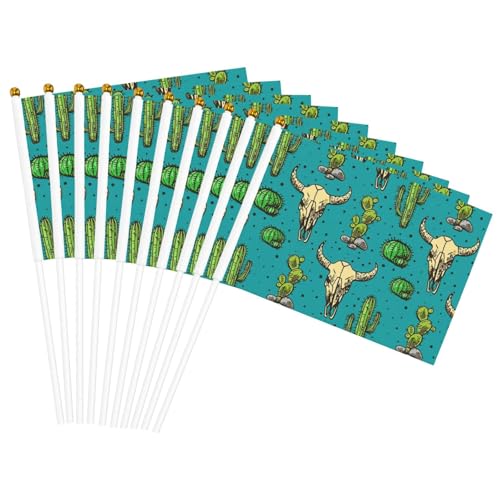 Niedliche Kaktus- und Totenkopf-Aufdruck, praktische Handflagge, tragbare Flagge, Dekoration, Hochzeiten, Jubiläen, Feiertage Niedliche Kaktus- und Totenkopf-Aufdruck, praktische Handflagge, tragbare Flagge, Dekoration, Hochzeiten, Jubiläen, Feiertage von WOmeng