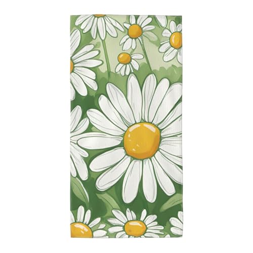 WOmeng Badetuch mit Gänseblümchen-Aufdruck, atmungsaktiv, schnelltrocknend, Strand, Camping, Pool, Fitnessstudio, Reisen, Urlaub, vielseitig einsetzbar von WOmeng