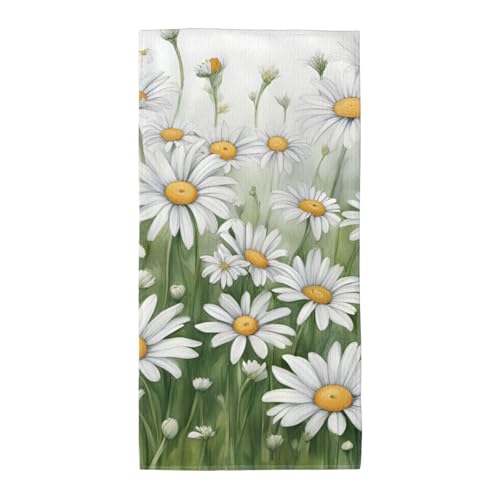 WOmeng Badetuch mit Gänseblümchen-Aufdruck, atmungsaktiv, schnelltrocknend, Strand, Camping, Pool, Fitnessstudio, Reisen, Urlaub, vielseitig einsetzbar von WOmeng