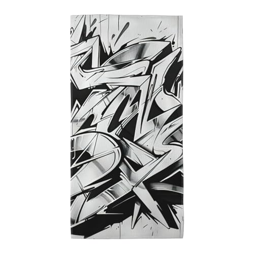 WOmeng Badetuch mit Graffiti-Motiv, atmungsaktiv, schnelltrocknend, Strand, Camping, Pool, Fitnessstudio, Reisen, Urlaub, vielseitig einsetzbar von WOmeng