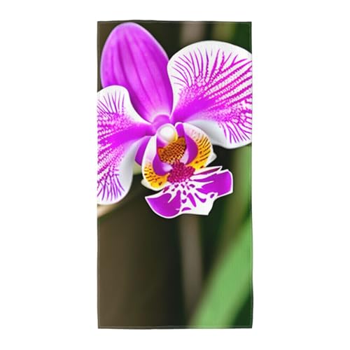 WOmeng Badetuch mit Orchideen-Druck, atmungsaktiv, schnelltrocknend, Strand, Camping, Pool, Fitnessstudio, Reisen, Urlaub, vielseitig einsetzbar von WOmeng