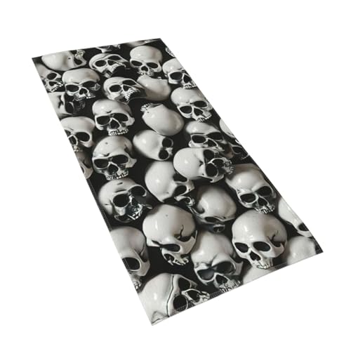 WOmeng Badetuch mit Totenkopf-Aufdruck, atmungsaktiv, schnelltrocknend, Strand, Camping, Pool, Fitnessstudio, Reisen, Urlaub, vielseitig einsetzbar von WOmeng