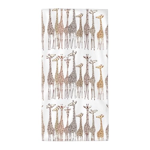 WOmeng Badetuch mit niedlichem Cartoon-Giraffen-Druck, atmungsaktiv, schnelltrocknend, Strand, Camping, Pool, Fitnessstudio, Reisen, Urlaub, vielseitig einsetzbar von WOmeng