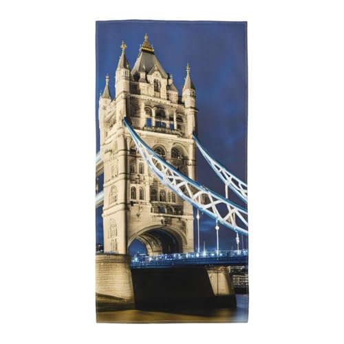 WOmeng Tower Bridge In London Badetuch, bedruckt, atmungsaktiv, schnelltrocknend, Strand, Camping, Pool, Fitnessstudio, Reisen, Urlaub, vielseitig einsetzbar von WOmeng