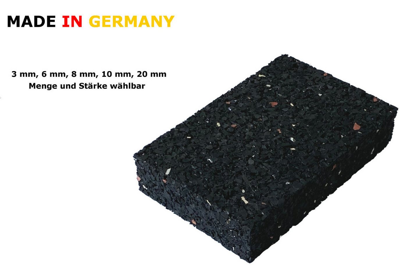 WPC Profi Terrassendielen Gummi Pad Terrassenpad für Holz Terrassen Gummigranulat 3 - 20 mm, (für Terrassenbau, 50-St., verschiedene Höhen) von WPC Profi