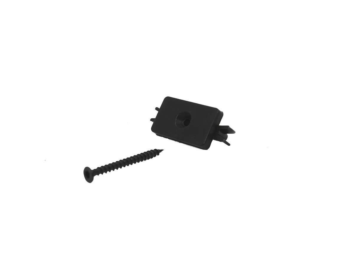 WPC Profi Terrassendielen Kunststoff Nylon Clip Schraube schwarz Co-Ex Terrassen 7,5-8,5 mm, (Befestigungsclips, mit Edelstahlschraube) von WPC Profi