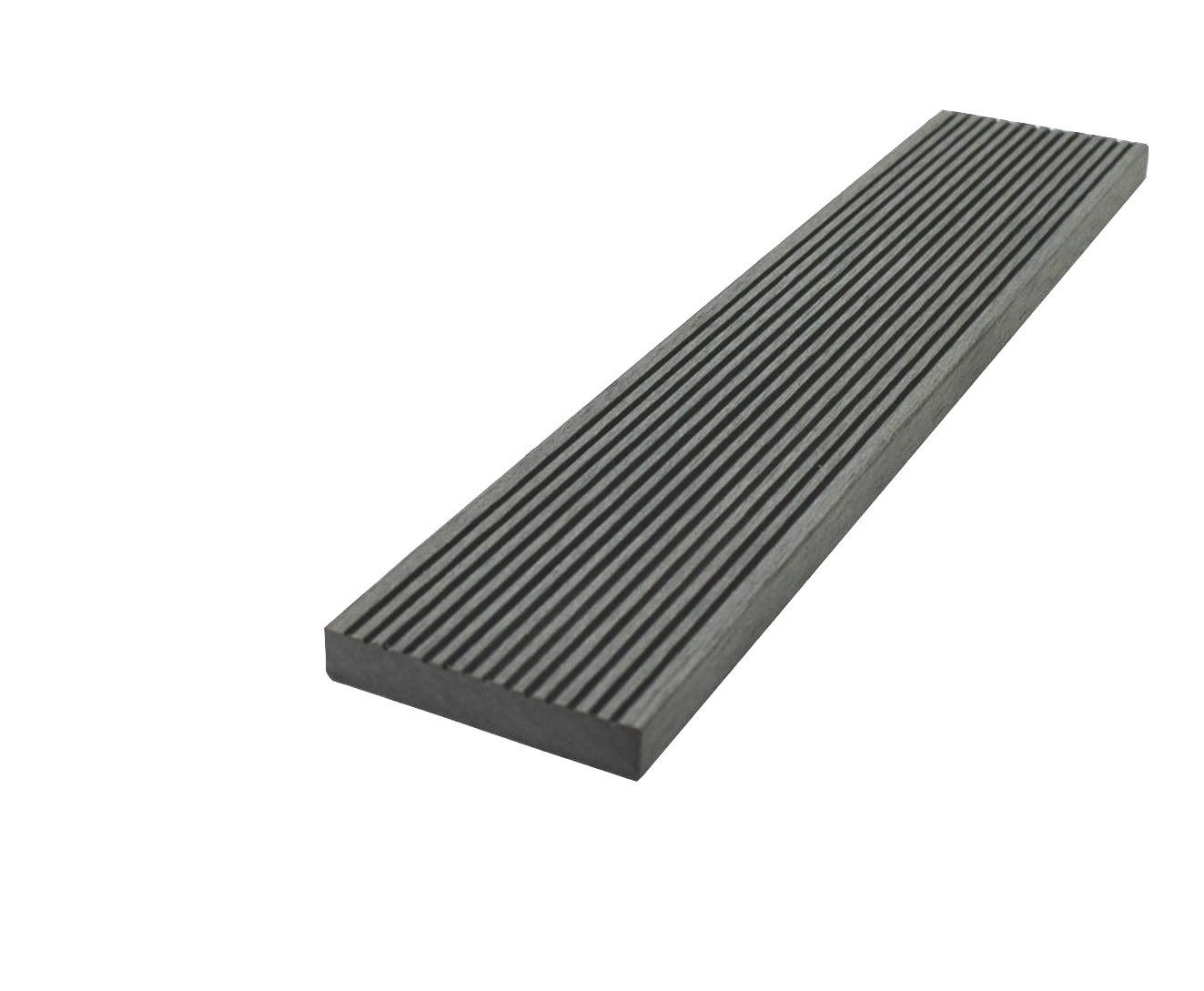 WPC Profi Terrassendielen MUSTER Abschlussleiste Flachleiste Terrassen 150 mm steingrau 55x10 mm, BxL: je 5.5x15 cm, (Musterstück 15 cm) von WPC Profi