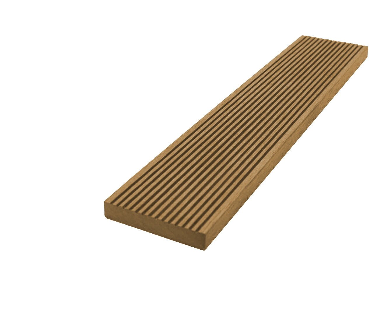 WPC Profi Terrassendielen MUSTER Abschlussleiste Flachleiste Terrassen teak braun 55x10 mm, BxL: je 5.5x15 cm, (Musterstück 15 cm) von WPC Profi