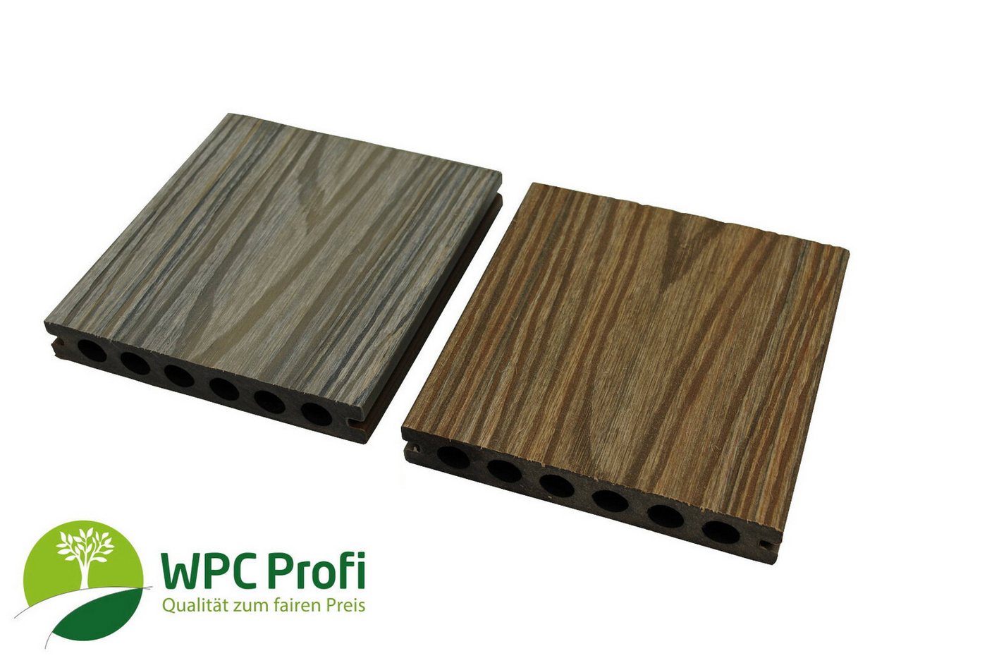 WPC Profi Terrassendielen MUSTER Co-Extrudiert Terrassen grau braun 15 cm Qualität, BxL: je 14.5x15 cm, (Musterstück 15 cm) von WPC Profi