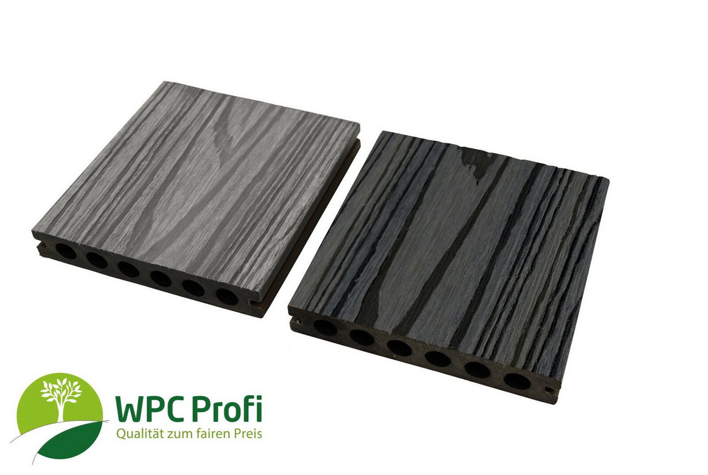 WPC Profi Terrassendielen MUSTER Co-Extrudiert Terrassen schwarz grau 15 cm Qualität, BxL: je 14.5x15 cm, (Musterstück 15 cm) von WPC Profi