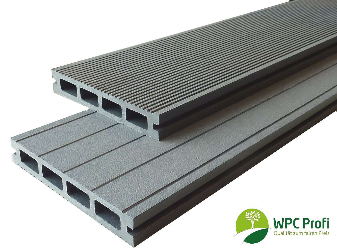 WPC Profi Terrassendielen Terrassen Handmuster Muster 25 mm x 15 cm steingrau Qualität, (Musterstück 15 cm) von WPC Profi