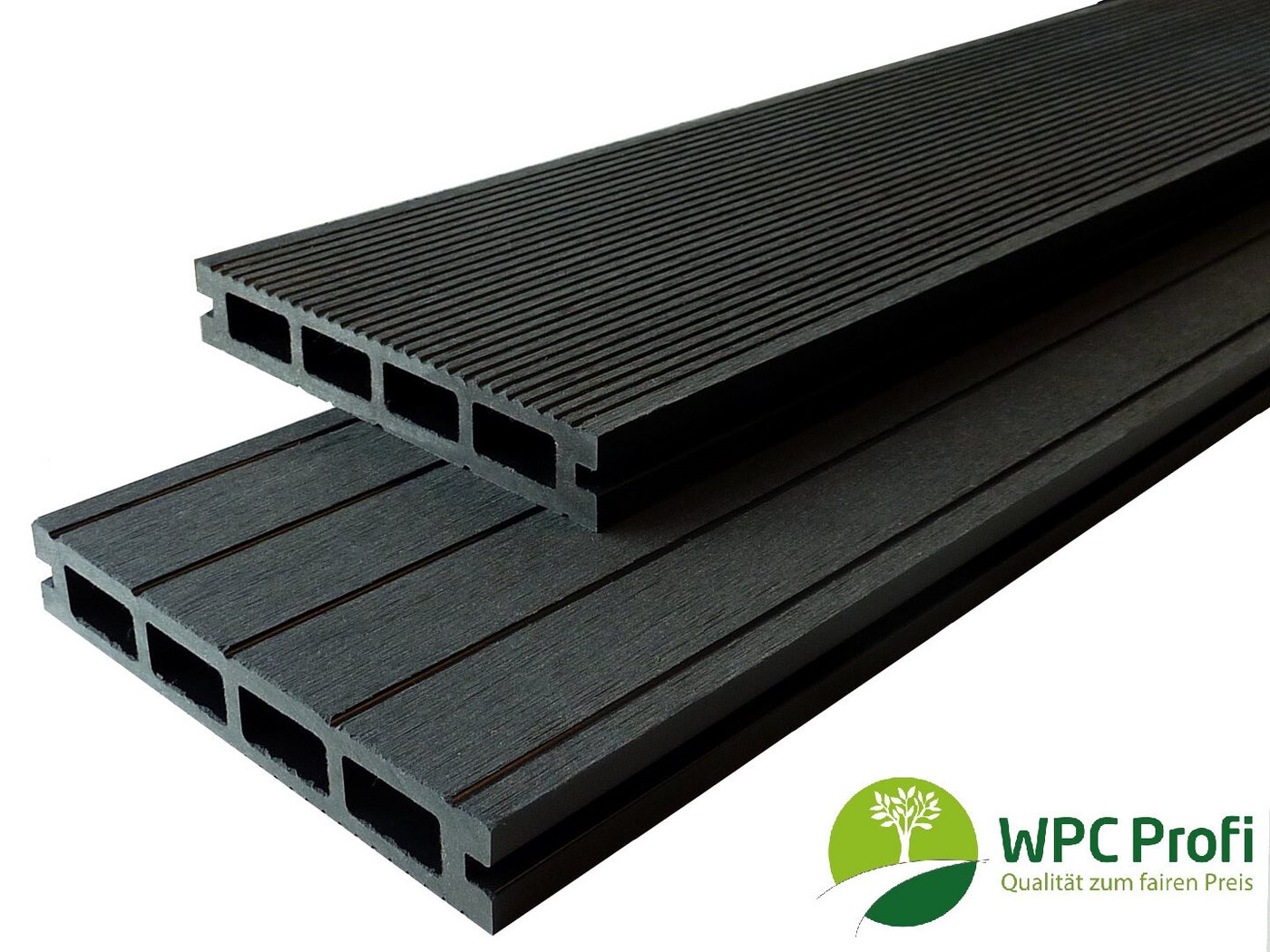 WPC Profi Terrassendielen Terrassen Handmuster Muster 25mm x 15 cm anthrazit Qualität, BxL: je 15x15 cm, (Musterstück 15 cm) von WPC Profi