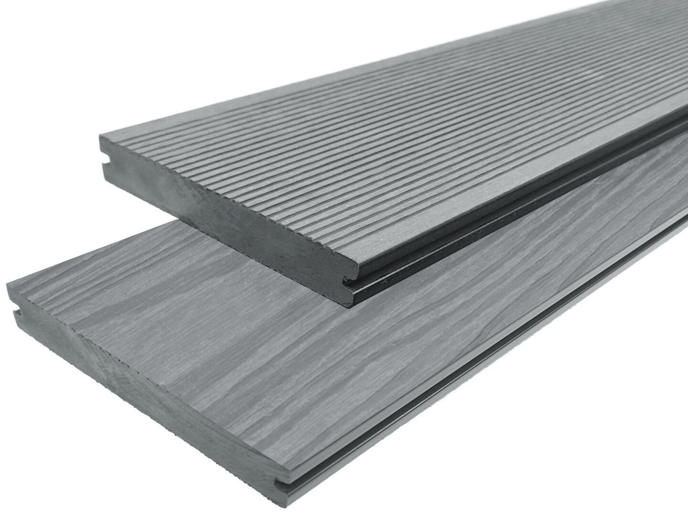 WPC Profi Terrassendielen Terrassen Massiv Handmuster Muster 20 mm x 15 cm steingrau, BxL: je 15x15 cm, (Massivdiele, Musterstück 15 cm) von WPC Profi