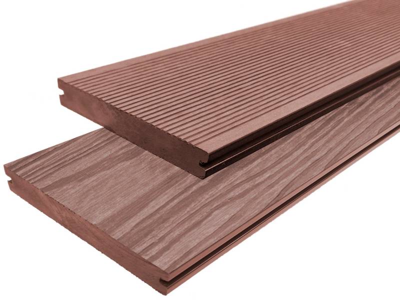 WPC Profi Terrassendielen Terrassen Massiv Handmuster Muster 20mm x 15cm redwood braun, BxL: je 15x15 cm, (Massivdiele, Musterstück 15 cm) von WPC Profi