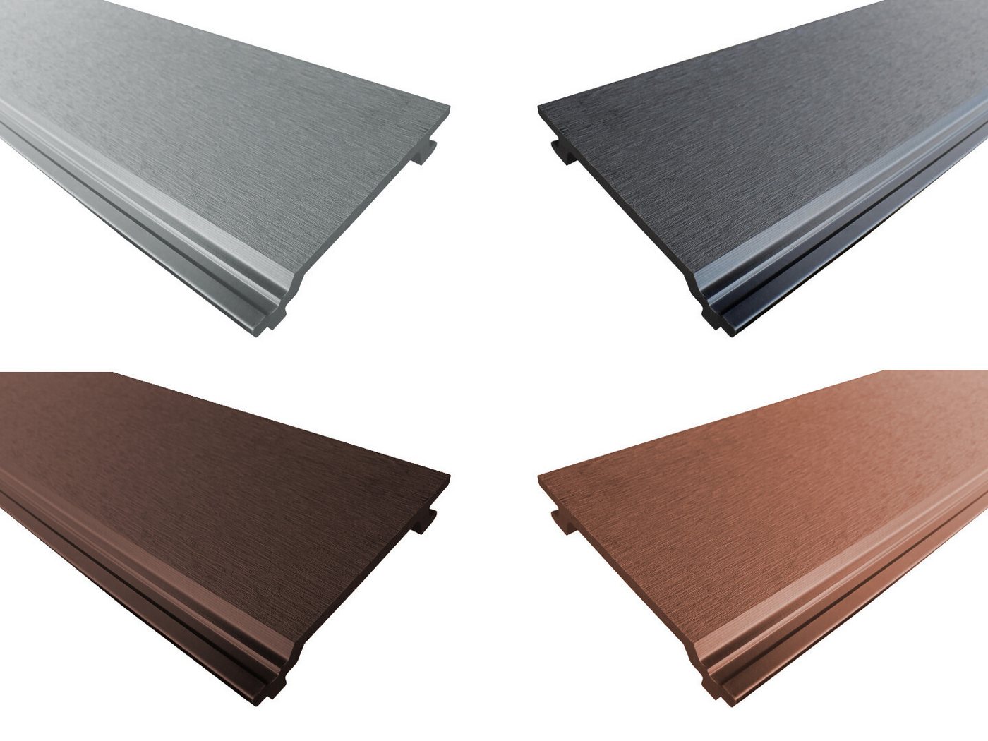 WPC Profi Wanddekoobjekt Fassadenverkleidung Komplettbausatz Wandverkleidung anthrazit grau (Musterstück 15 cm) von WPC Profi