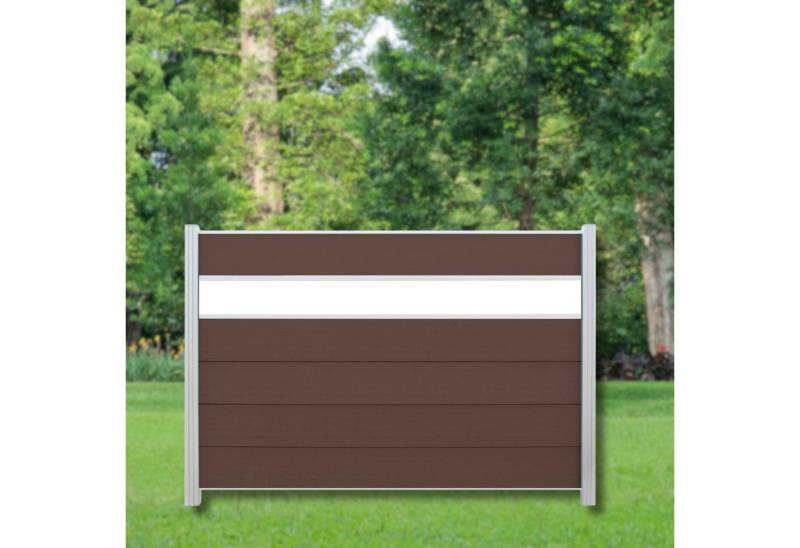 WPC Profi Zaun Komplettset Sichtschutz Alupfosten Chocolate Dekor 180x120cm, (Komplettset, mit Start- und Abschlussleisten, Pfosten und Zubehör) von WPC Profi