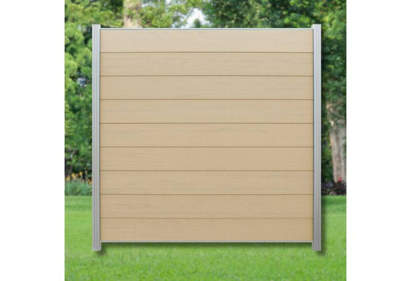 WPC Profi Zaun Komplettset Sichtschutzzaun Pfosten Steckzaun sandbeige 180cm, (Komplettset, mit Start- und Abschlussleisten, Pfosten und Zubehör) von WPC Profi