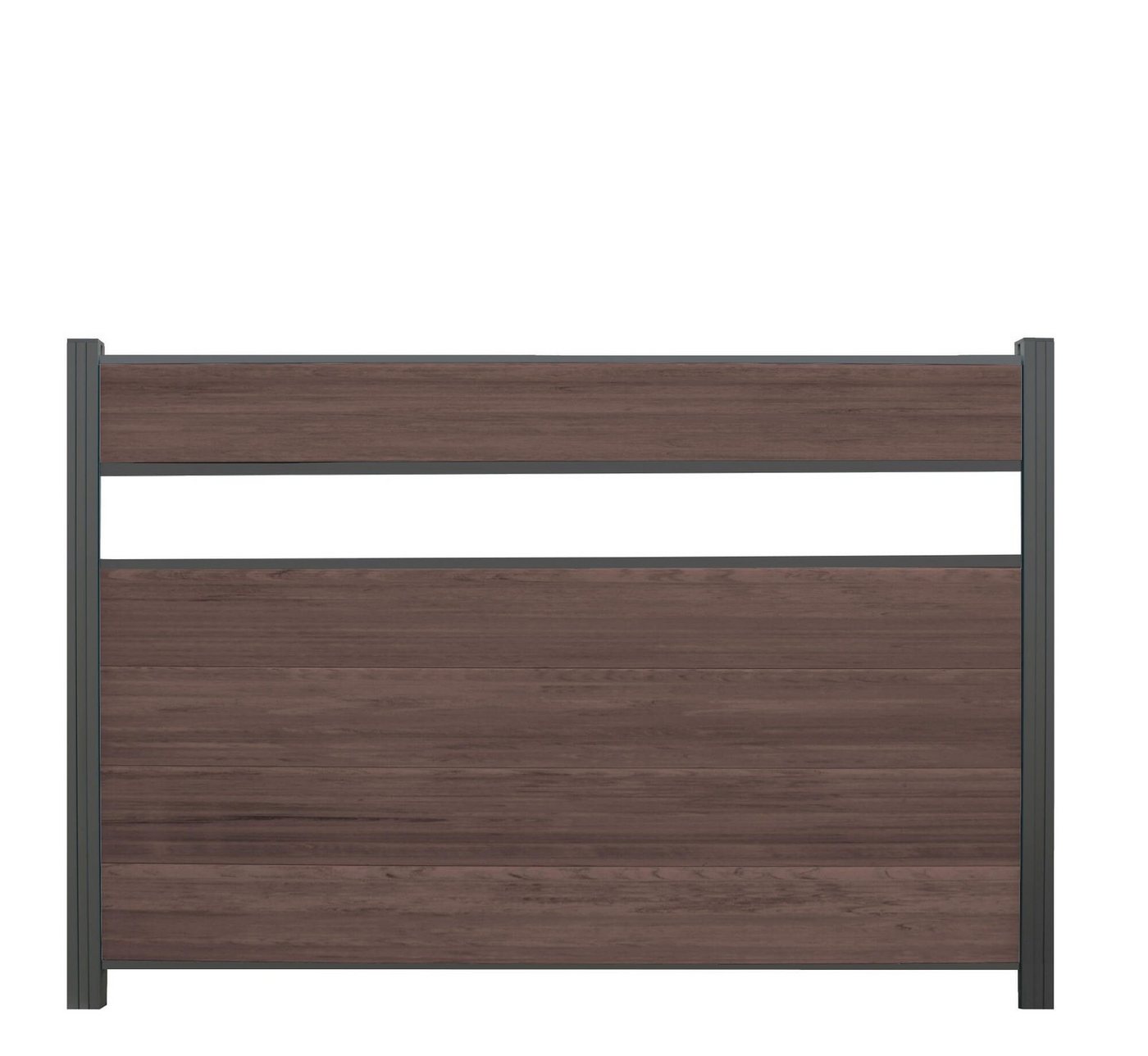 WPC Profi Zaun Komplettset Zaunelemente Choco Mix Dekor 180x120cm, (Komplettset, mit Start- und Abschlussleisten, Pfosten und Zubehör) von WPC Profi
