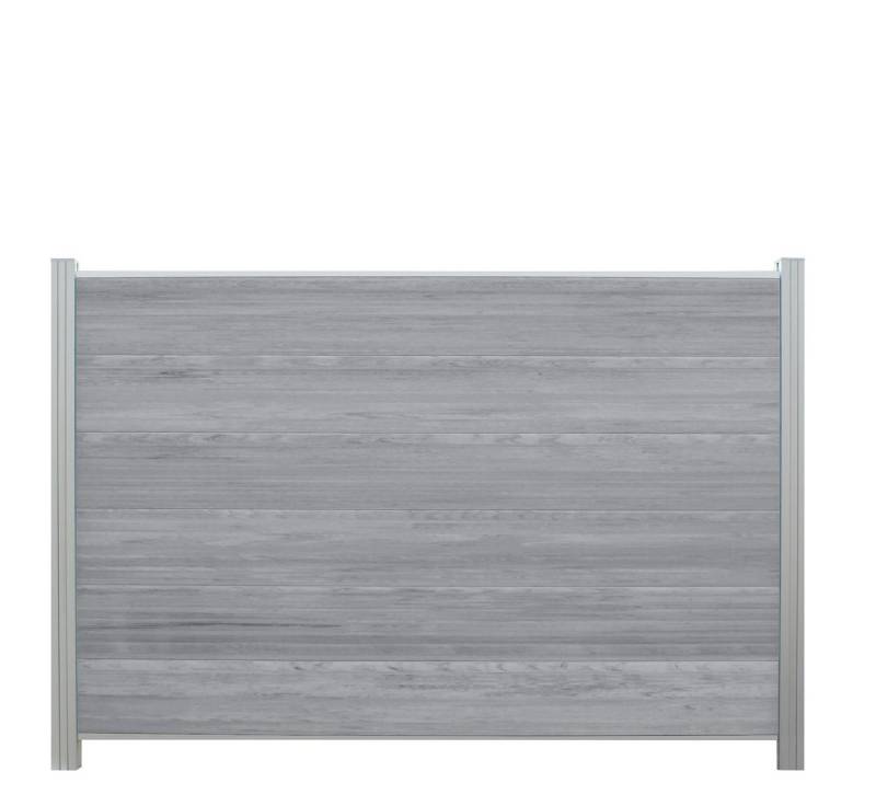 WPC Profi Zaun Komplettset Zaunelemente grau anthrazit mix 180x120 cm, (Komplettset, mit Start- und Abschlussleisten, Pfosten und Zubehör) von WPC Profi
