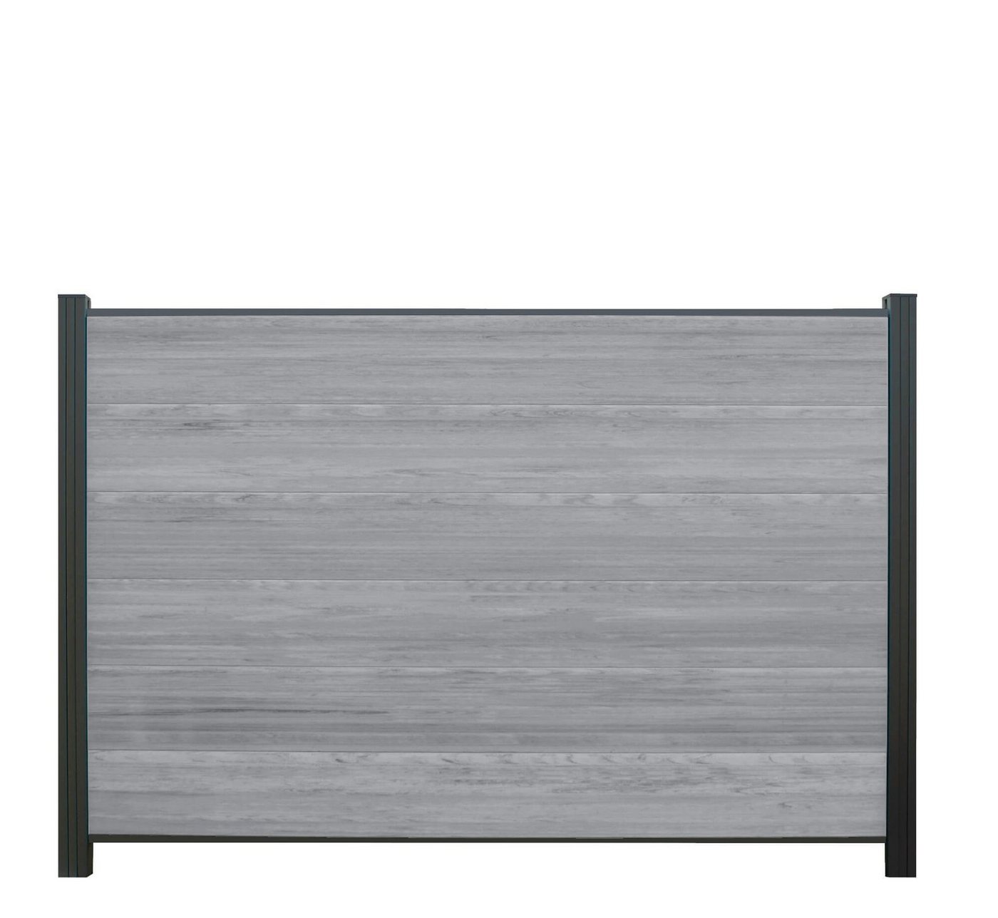 WPC Profi Zaun Komplettset Zaunelemente grau anthrazit mix 180x120 cm, (Komplettset, mit Start- und Abschlussleisten, Pfosten und Zubehör) von WPC Profi