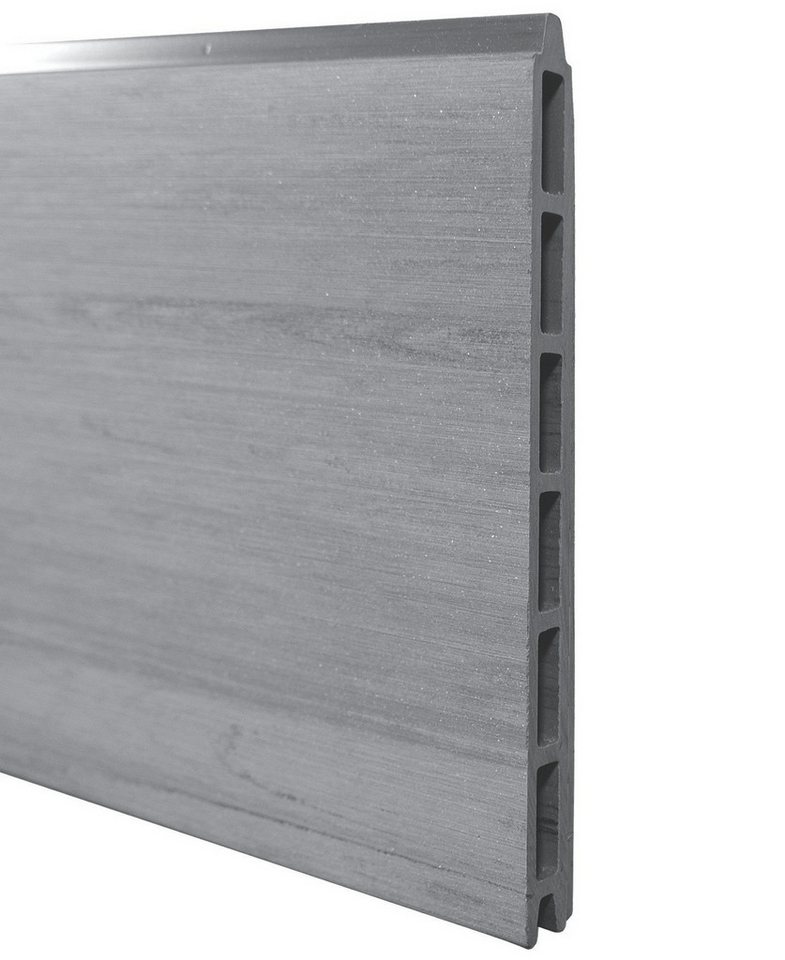 WPC Profi Zaun Komplettset Zaunelemente grau anthrazit mix 180x120 cm, (Musterstück 15 cm) von WPC Profi