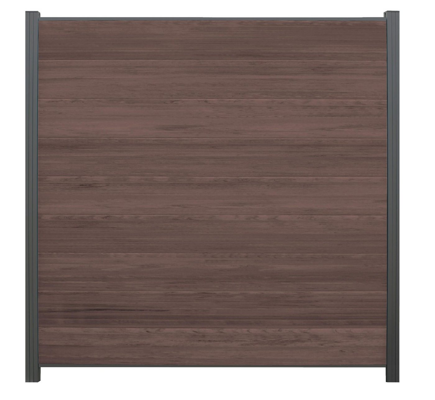 WPC Profi Zaun Komplettset choco anthrazit mix Sichtschutz Steckzaun Paneel 180x180cm, (Komplettset, mit Start- und Abschlussleisten, Pfosten und Zubehör) von WPC Profi