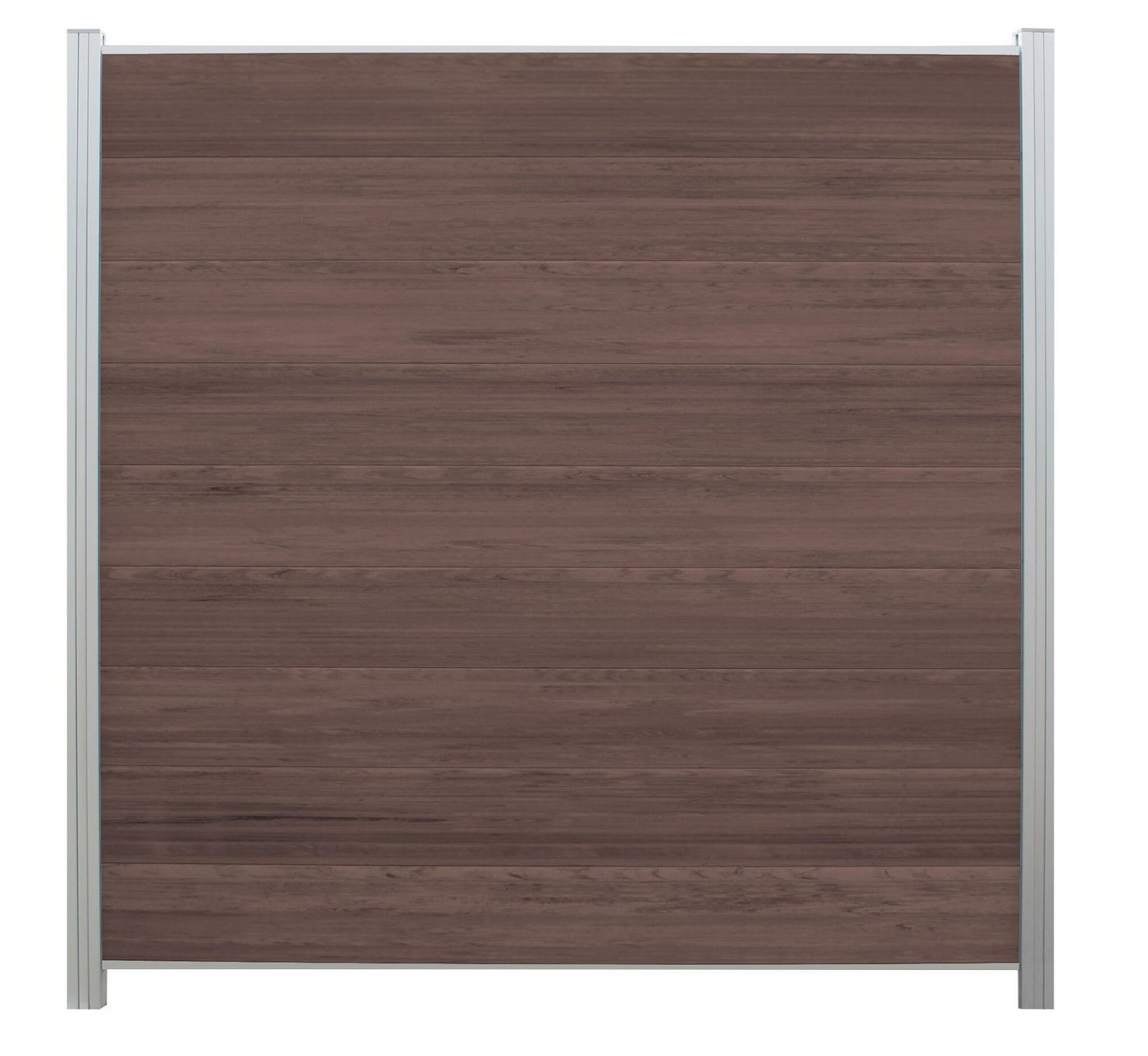 WPC Profi Zaun Komplettset choco anthrazit mix Sichtschutz Steckzaun Paneel 180x180cm, (Komplettset, mit Start- und Abschlussleisten, Pfosten und Zubehör) von WPC Profi