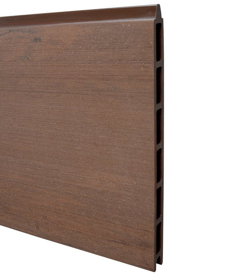 WPC Profi Zaun Komplettset choco anthrazit mix Sichtschutz Steckzaun Paneel 180x180cm, (Musterstück 15 cm) von WPC Profi