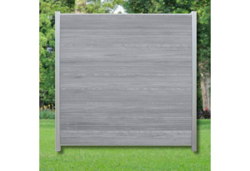 WPC Profi Zaun Komplettset grau anthrazit mix Sichtschutz Steckzaun Paneel 180x180cm, (Komplettset, mit Start- und Abschlussleisten, Pfosten und Zubehör) von WPC Profi