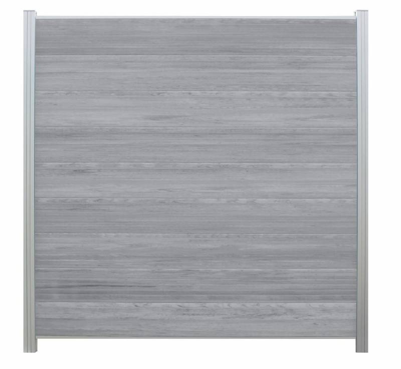 WPC Profi Zaun Komplettset grau anthrazit mix Sichtschutz Steckzaun Paneel 180x180cm, (Komplettset, mit Start- und Abschlussleisten, Pfosten und Zubehör) von WPC Profi