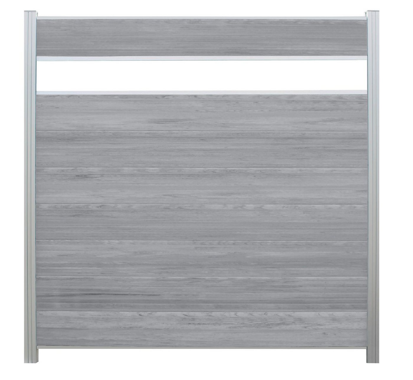 WPC Profi Zaun Komplettset grau anthrazit mix Sichtschutzelement Dekor Glas 180x180cm, (Komplettset, mit Start- und Abschlussleisten, Pfosten und Zubehör) von WPC Profi