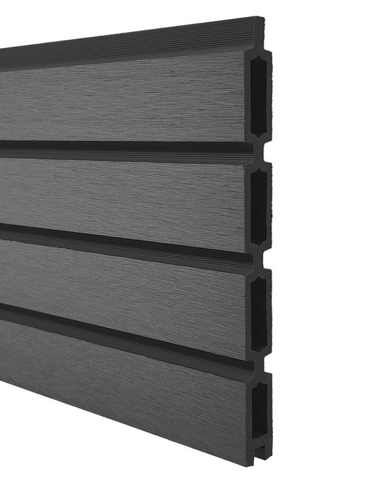 WPC Profi Zaun Rhombus Sichtschutz Zaun Steckzaun anthrazit grau MUSTERSTÜCK 15 cm, (Musterstück 15 cm) von WPC Profi
