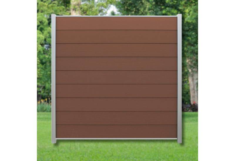 WPC Profi Zaun Set Komplettset Sichtschutzzaun Alupfosten Redwood Braun 180x180cm, (Komplettset, mit Start- und Abschlussleisten, Pfosten und Zubehör) von WPC Profi