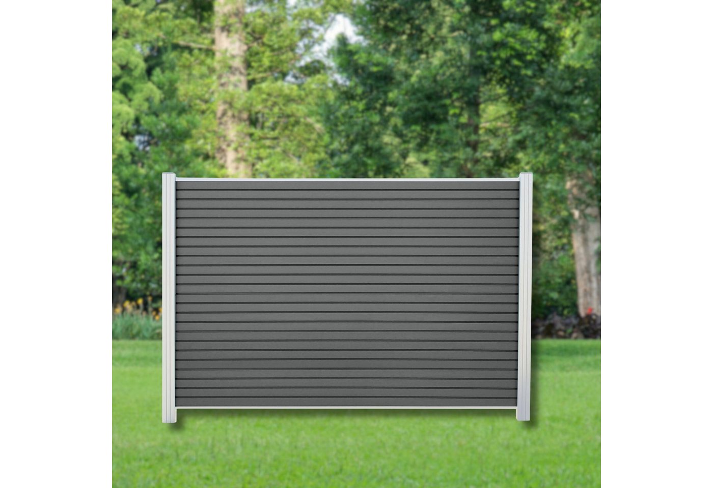WPC Profi Zaun Sichtschutzzaun Sichtschutz Rhombus Anthrazit Komplettset 180x125 cm, (Komplettset, mit Start- und Abschlussleisten, Pfosten und Zubehör) von WPC Profi