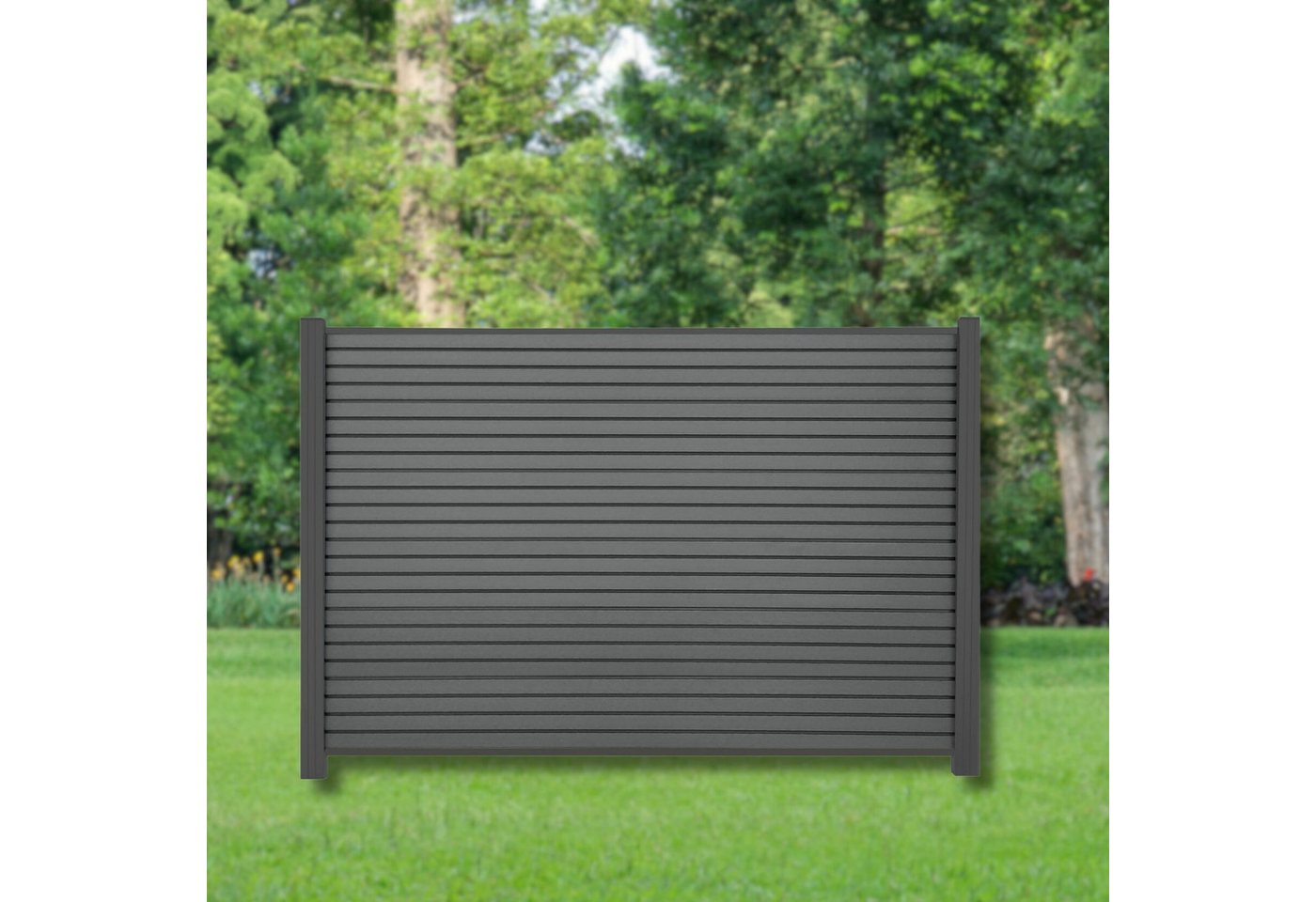 WPC Profi Zaun Sichtschutzzaun Sichtschutz Rhombus Anthrazit Komplettset 180x125 cm, (Komplettset, mit Start- und Abschlussleisten, Pfosten und Zubehör) von WPC Profi