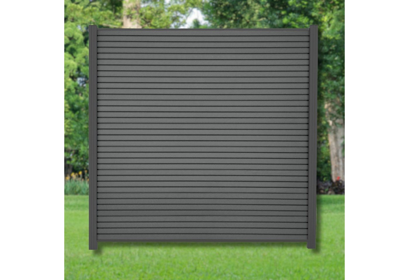 WPC Profi Zaun Sichtschutzzaun Sichtschutz Rhombus Anthrazit Komplettset 180x185 cm, (Komplettset, mit Start- und Abschlussleisten, Pfosten und Zubehör) von WPC Profi