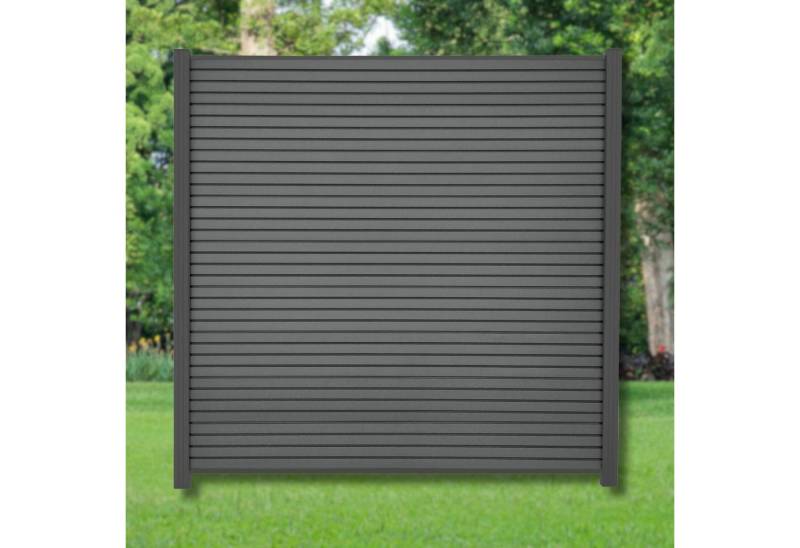 WPC Profi Zaun Sichtschutzzaun Sichtschutz Rhombus Anthrazit Komplettset 180x185 cm, (Komplettset, mit Start- und Abschlussleisten, Pfosten und Zubehör) von WPC Profi