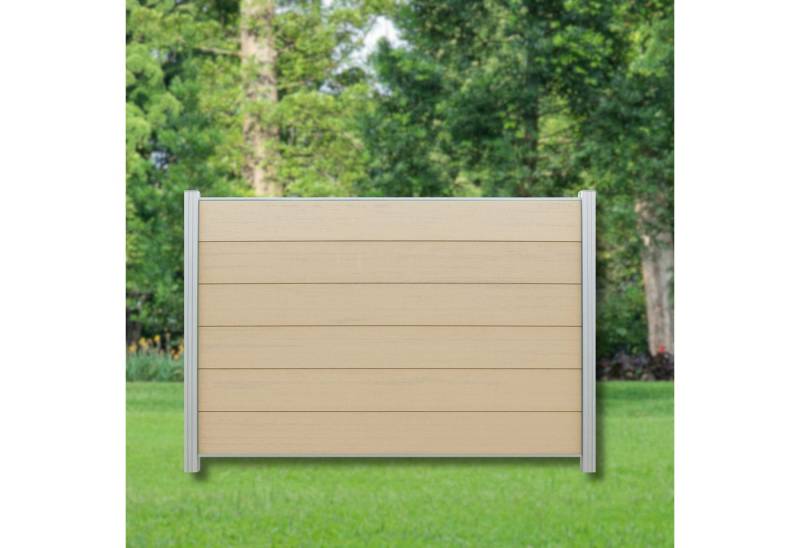 WPC Profi Zaun Zaun Komplettset Sichtschutzzaun Zaunelemente Sandbeige180x120 cm, (Komplettset, mit Start- und Abschlussleisten, Pfosten und Zubehör) von WPC Profi