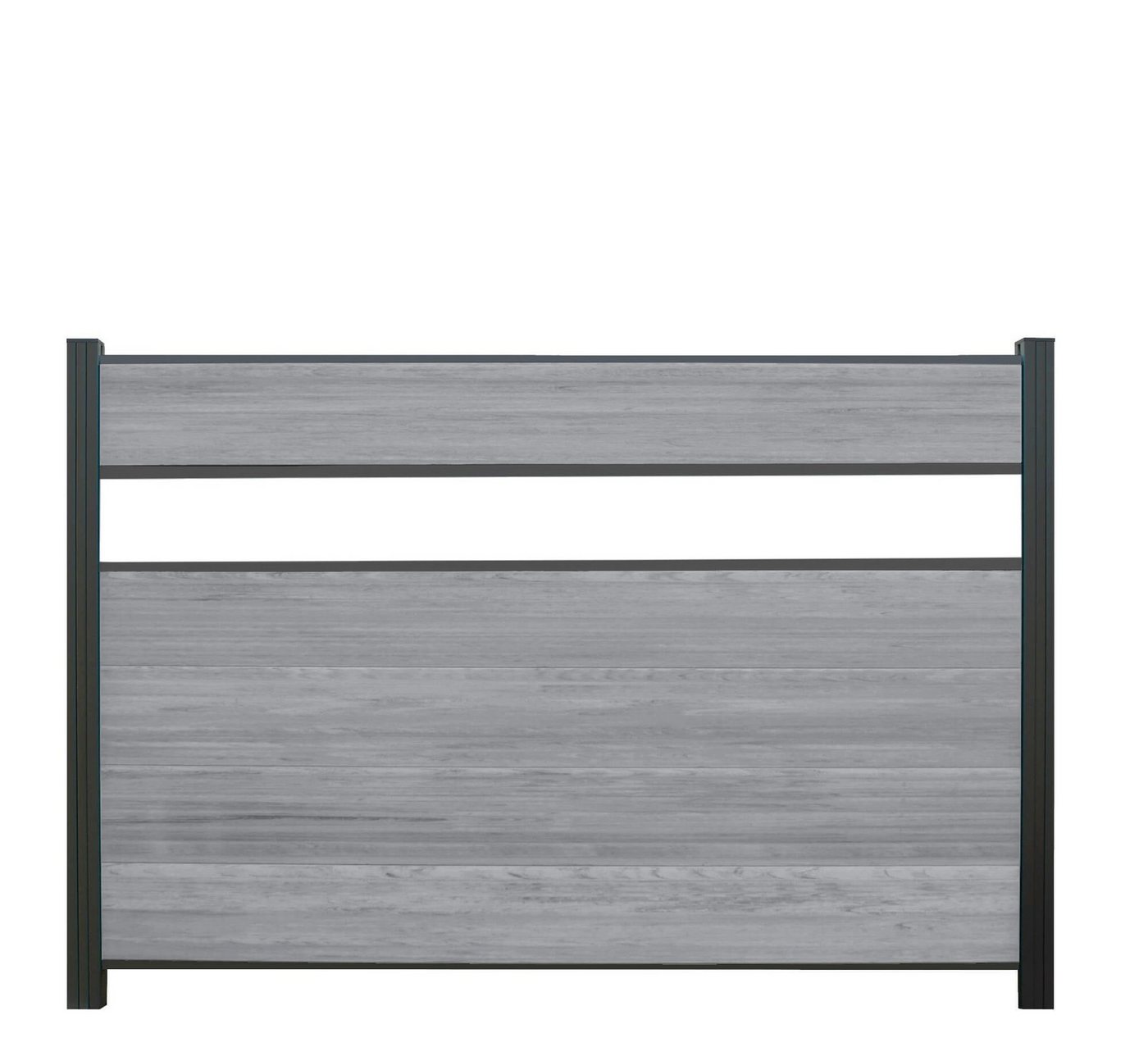 WPC Profi Zaun Zaun Komplettset Zaunelemente Grau Mix Dekor 180x120cm, (Komplettset, mit Start- und Abschlussleisten, Pfosten und Zubehör) von WPC Profi