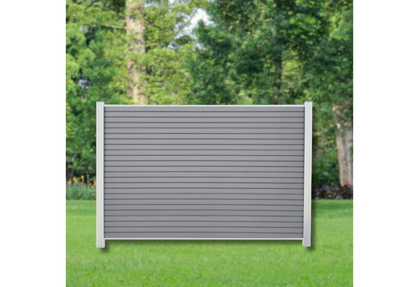WPC Profi Zaun Zaun Sichtschutzzaun Sichtschutz Rhombus Grau Komplettset 180x125 cm, (Komplettset, mit Start- und Abschlussleisten, Pfosten und Zubehör) von WPC Profi