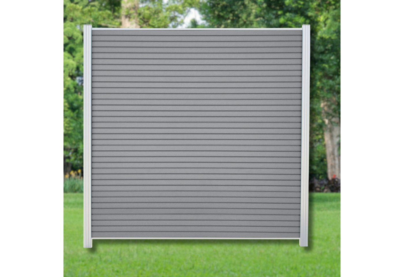 WPC Profi Zaun Zaun Sichtschutzzaun Sichtschutz Rhombus Grau Komplettset 180x185 cm, (Komplettset, mit Start- und Abschlussleisten, Pfosten und Zubehör) von WPC Profi