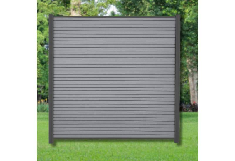 WPC Profi Zaun Zaun Sichtschutzzaun Sichtschutz Rhombus Grau Komplettset 180x185 cm, (Komplettset, mit Start- und Abschlussleisten, Pfosten und Zubehör) von WPC Profi