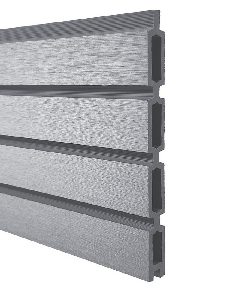 WPC Profi Zaun Zaun Sichtschutzzaun Sichtschutz Rhombus Grau Komplettset 180x185 cm, (Musterstück 15 cm) von WPC Profi