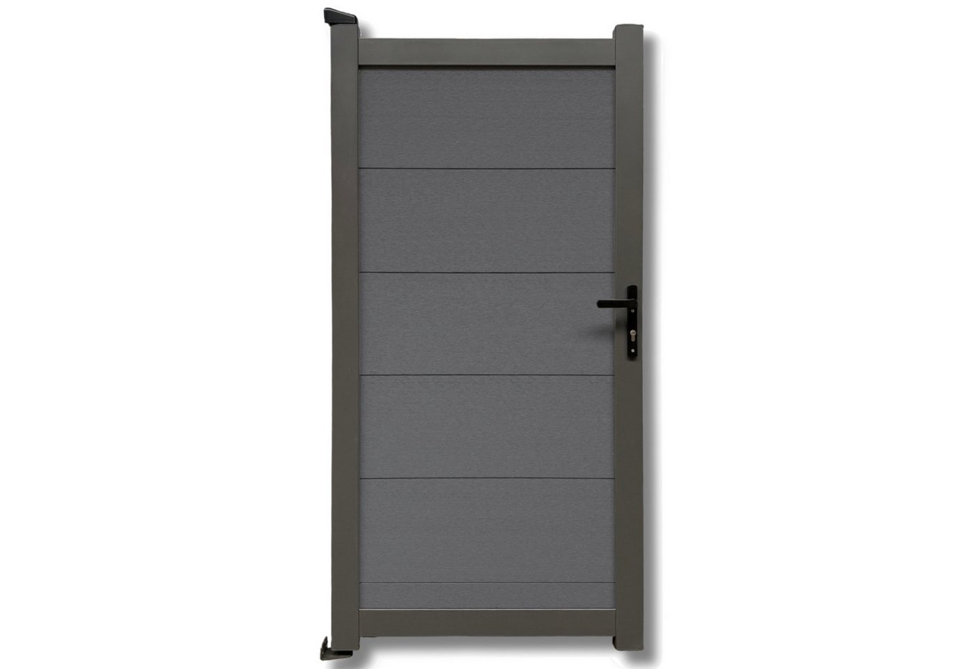 WPC Profi Zauneinzeltür XL Aluminium Garten Zaun Gartentor Alu Anthrazit massiv 90X180 cm, (Komplettset, mit Befestigung, Schloss, Anschlagschiene) von WPC Profi