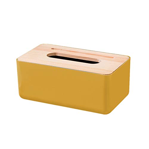 Box Für Kosmetiktücher Taschentücher Box Spender Kosmetikbox Papiertuchspender Würfel Tissue Box Halter Kosmetiktuchbox Hölzerne Taschentuchbox Kosmetiktücher Spender Taschentuchbox Be Yellow von WPCASE