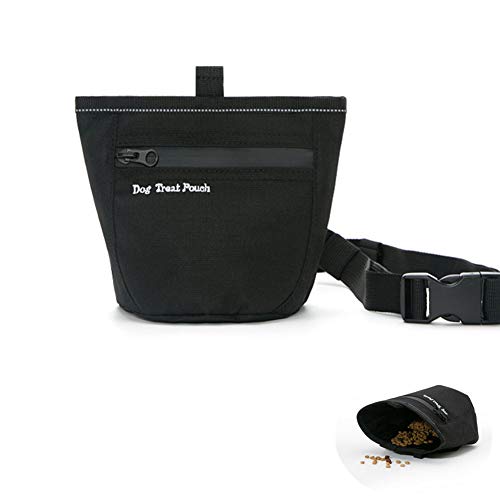 WPCASE Hunde Leckerlitasche Hunde Futterbeutel wasserdichte Snack-Tasche Für Haustiere Tragbare Snack-Tasche Für Hunde Mit Magnetischem Eisenblech Einfach Zu Nehmen Und Snacks Zu Verstauen Black von WPCASE