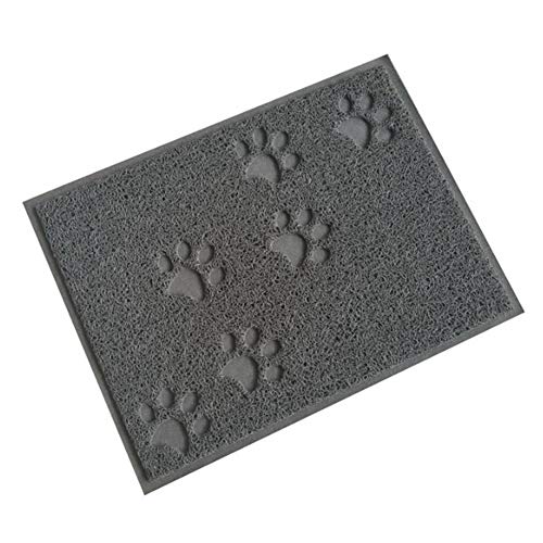 WPCASE Katzenstreu Matte Katzenmatte Katzenklo Matte wasserdichte Und rutschfeste Fressnapf Unterlage FüR FutternäPfe,Futtermatte Black von WPCASE
